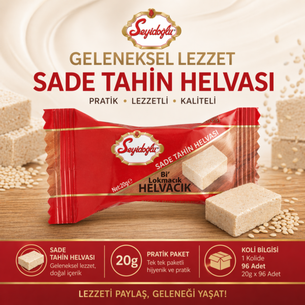 Seyidoğlu Sade Tahin Helva 20 gr 20 gr tekli porsiyon — toptan satış