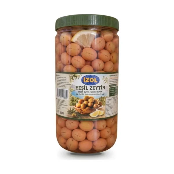 İzol Çizik Yeşil Zeytin 1 kg Net 1000 gr — İzol markalı toptan ürün
