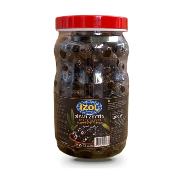 İzol Siyah Zeytin 1 Kg (231-260 Calibre) Net 1000 gr — İzol markalı toptan ürün