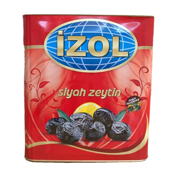 İzol Siyah Zeytin 10 Kg (231-260 Calibre) Net 10 kg teneke — İzol markalı toptan ürün